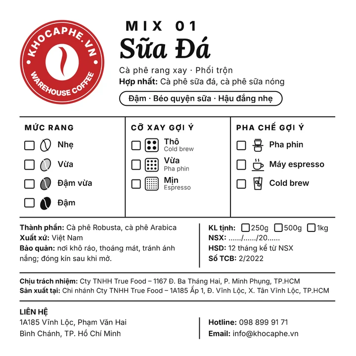MIX 01 Sữa Đá – KHOCAPHE.VN
